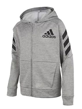 Adidas Gray Full-Zip Hoodie Jacket Size 14/16
